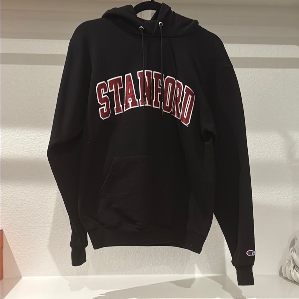 Champion Black Collegiate Sweater with Stanford Design